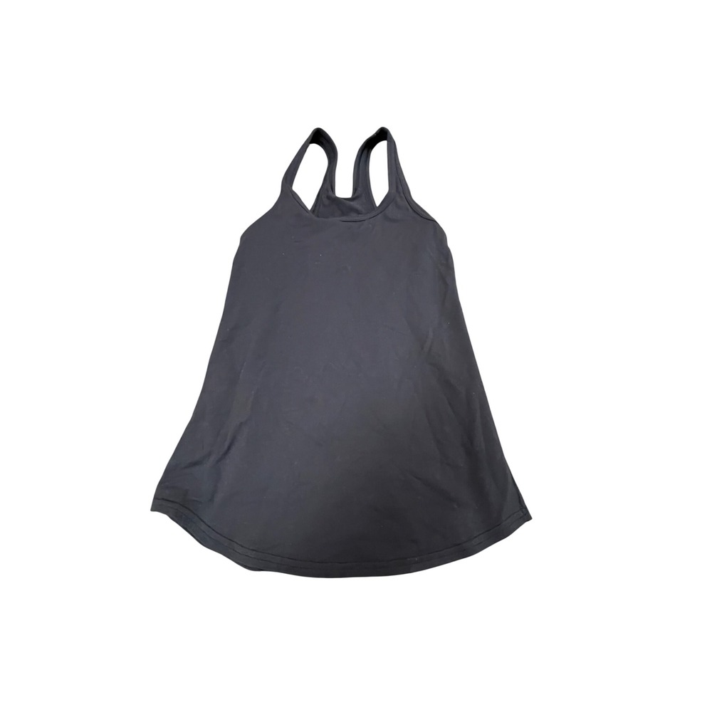 Lululemon Black Racerback Athletic Tank Top Womens‎ Sz 2 Scoop Neck Yoga I01
